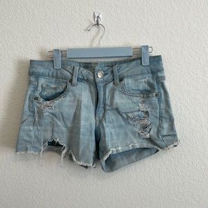 American Eagle Midi Light Wash Shorts